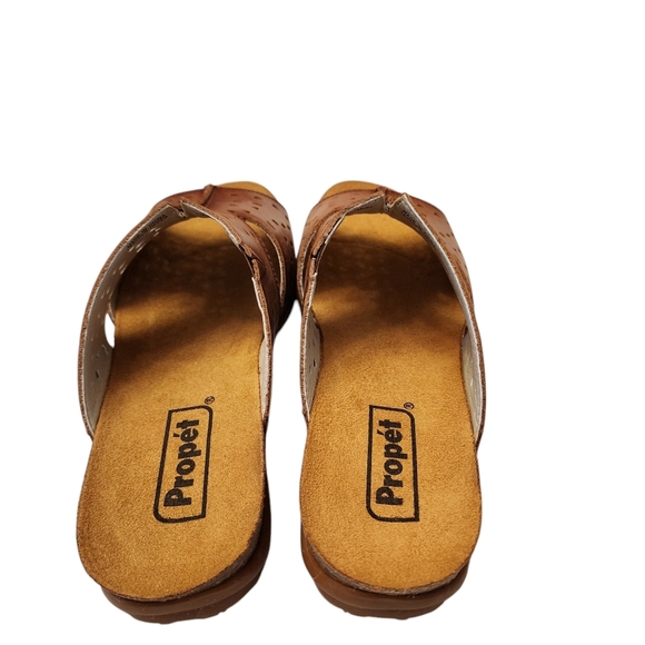 Propet Fiona Brown Leather Slide Sandals 7.5 NWOT - Picture 5 of 13